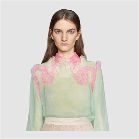 gucci ruffle top|gucci clothing for women.